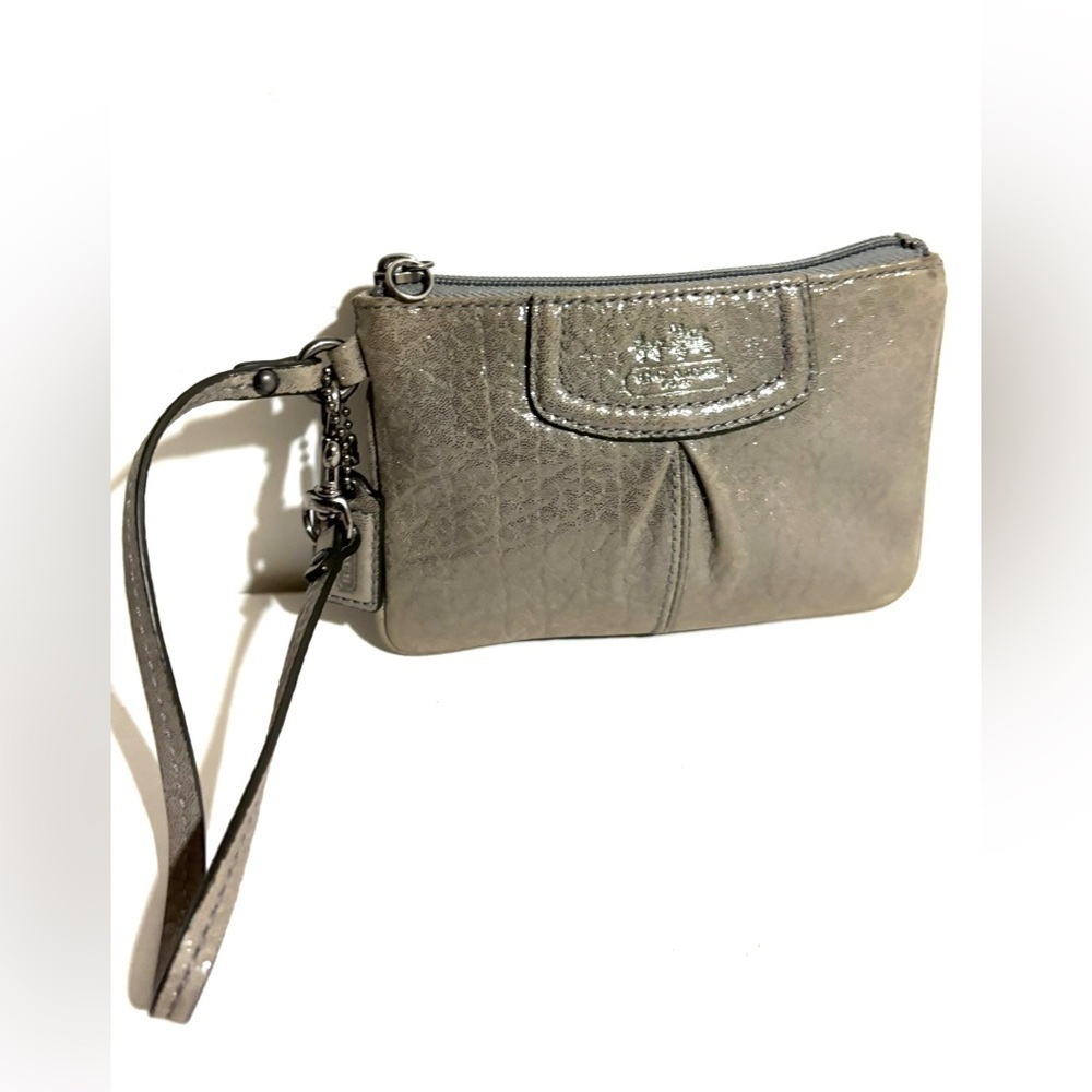 Coach Shimmering Silver Wristlet